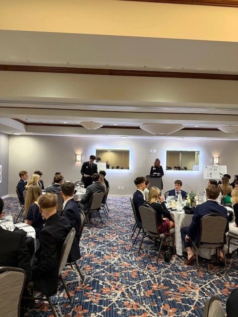 Business professionals at a networking event